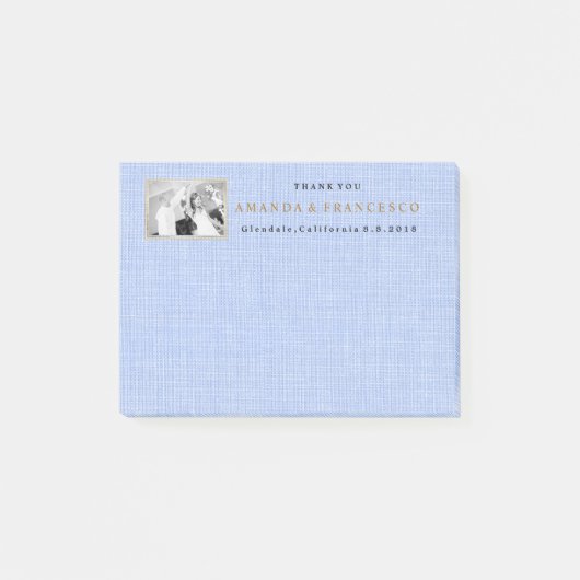 Weddenschap Bedankt Gift Favor Burlap Grey Post-it® Notes (Voorkant)