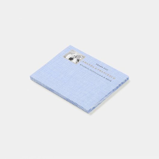 Weddenschap Bedankt Gift Favor Burlap Grey Post-it® Notes (Schuin)