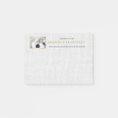 Weddenschap Bedankt Gift Favor Burlap Grey Post-it® Notes (Voorkant)