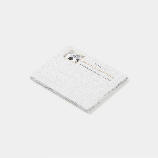 Weddenschap Bedankt Gift Favor Burlap Grey Post-it® Notes (Schuin)