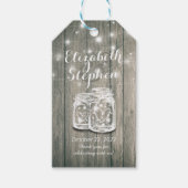 Weddenschap Bedankt Gift Rustic Wood Mason Jar Lig Cadeaulabel (Voorkant)
