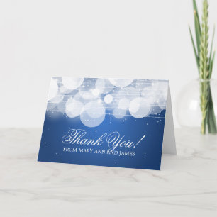 Weddenschap "Bedankt" Glow & Sparkle Blue Bedankkaart