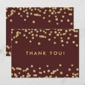 Weddenschap Bedankt Gold Glitter Confetti Marsala (Voorkant / Achterkant)