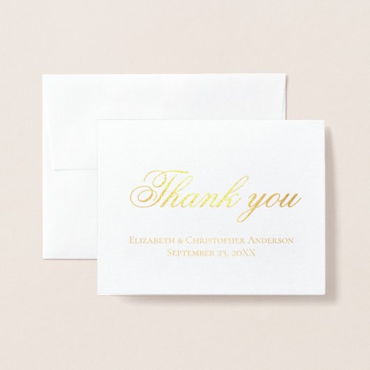 Weddenschap Bedankt Gold of Silver Foil op maat Folie Kaarten (Voorkant met envelop)
