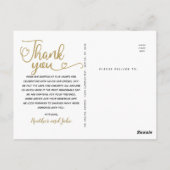 Weddenschap Bedankt | Gold Script over foto Briefkaart (Achterkant)