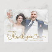 Weddenschap Bedankt | Gold Script over foto Briefkaart (Voorkant)