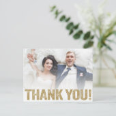 Weddenschap Bedankt | Goud, met speciale druk op d Briefkaart (Staand voorkant)