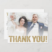 Weddenschap Bedankt | Goud, met speciale druk op d Briefkaart (Voorkant / Achterkant)