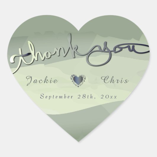 Weddenschap "Bedankt" Grijze was Hart Sticker (Voorkant)