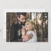 Weddenschap Bedankt Handgeschreven Foto Elegant (Voorkant)