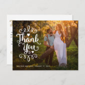 Weddenschap Bedankt | Handgeschreven script over f Briefkaart (Voorkant / Achterkant)