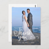 Weddenschap Bedankt | Handgeschreven script over f Briefkaart (Voorkant / Achterkant)