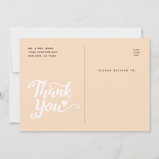 Weddenschap Bedankt | Handgeschreven script over f Kaart (Achterkant)