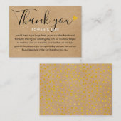 Weddenschap Bedankt Kraft Gold Heart Chic Script Plaatskaartje (Voorkant / Achterkant)