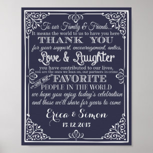 Weddenschap: "Bedankt"  krijtbord Poster