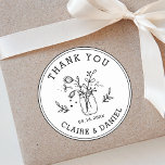 Weddenschap Bedankt Mason Jar Flowers Ronde Sticker<br><div class="desc">Creëer Uw eigen bruiloft bedankt Ronde Sticker. Klik op de button Aanpassen hierboven voor een geavanceerdere aanpassing van dit ontwerp.</div>