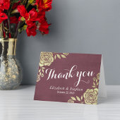 Weddenschap Bedankt Modern Golden Rozen Burgundy R
