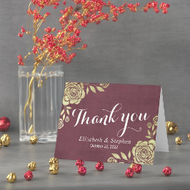 Weddenschap Bedankt Modern Golden Rozen Burgundy R