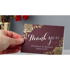 Weddenschap Bedankt Modern Golden Rozen Burgundy R