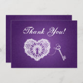 Weddenschap Bedankt Notiecode voor mijn hart Paars Notitiekaartje (Voorkant / Achterkant)