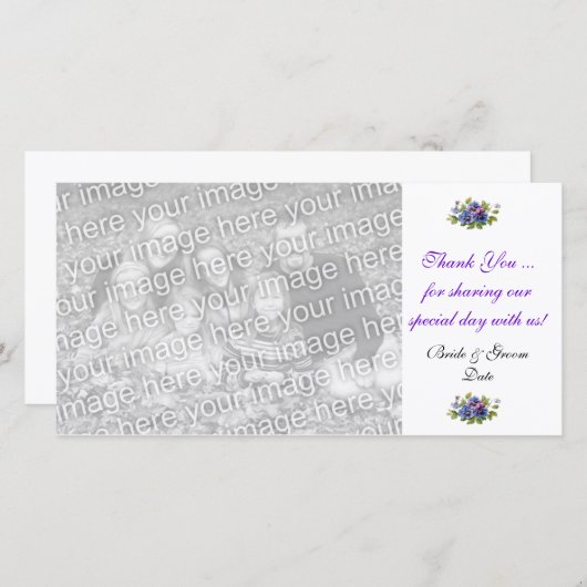 Weddenschap Bedankt Opmerking Fotokaart Sjabloon (Voorkant / Achterkant)