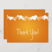 Weddenschap Bedankt Opmerking Grunge Hearts Oranje Kaart (Voorkant / Achterkant)