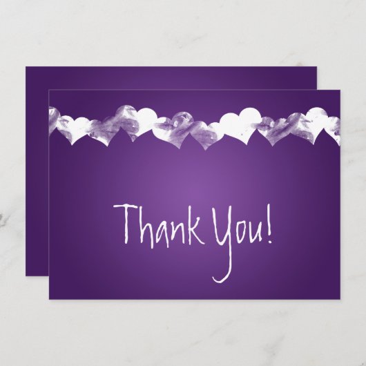 Weddenschap Bedankt Opmerking Grunge Paars Notitiekaartje (Voorkant / Achterkant)