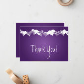 Weddenschap Bedankt Opmerking Grunge Paars Notitiekaartje (Voorkant / Achterkant in situ)