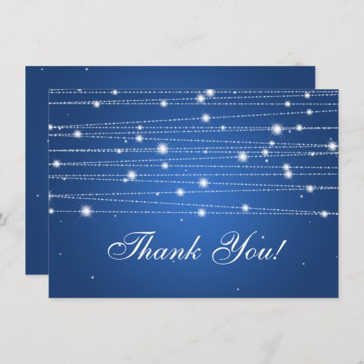 Weddenschap Bedankt Opmerking Spaarlijnen sapphire Notitiekaartje (Voorkant / Achterkant)