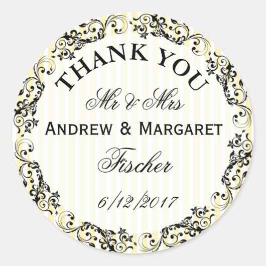Weddenschap Bedankt Opmerking Ttickers gepersonali Ronde Sticker (Voorkant)