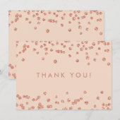 Weddenschap Bedankt Roos Gold Glitter Confetti Blu (Voorkant / Achterkant)