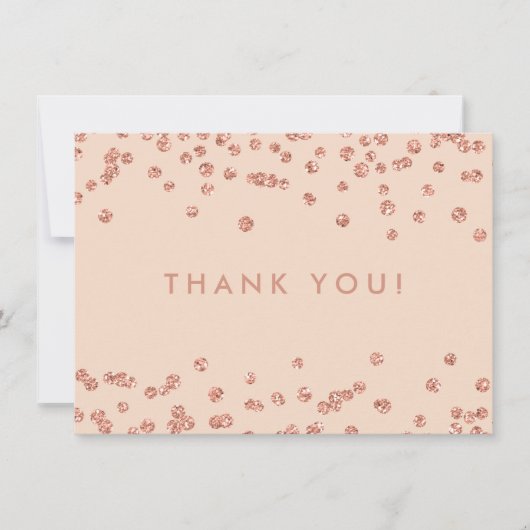 Weddenschap Bedankt Roos Gold Glitter Confetti Blu (Voorkant)