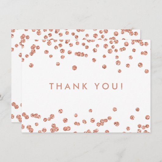Weddenschap Bedankt Roos Gold Glitter Confetti Whi (Voorkant / Achterkant)