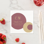 Weddenschap Bedankt Roos Pink Gold Monogrammed Servet (Insitu)