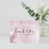 Weddenschap Bedankt | Roze Floral Script Briefkaar Briefkaart (Staand voorkant)