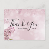 Weddenschap Bedankt | Roze Floral Script Briefkaar Briefkaart (Voorkant)