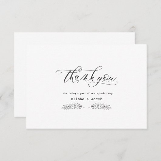 Weddenschap Bedankt RSVP Kaartje (Voorkant / Achterkant)