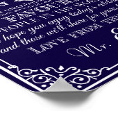 Weddenschap bedankt van de nieuwe Mr & Mrs. Poster (Hoek)