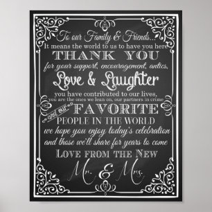 Weddenschap bedankt van de nieuwe Mr & Mrs. Poster