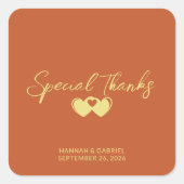 Weddenschap Bedankt Vierkante Sticker (Voorkant)