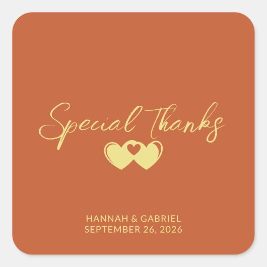 Weddenschap Bedankt Vierkante Sticker (Voorkant)