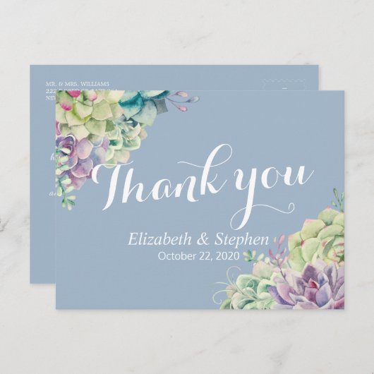 Weddenschap Bedankt voor de grafische Waterverf Su Briefkaart (Voorkant / Achterkant)