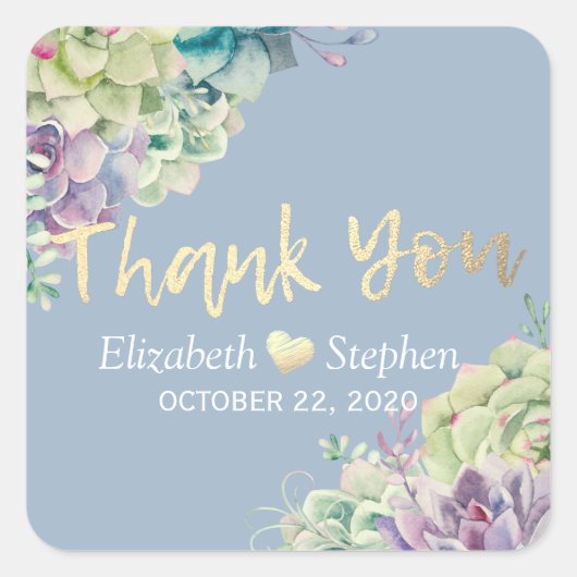 Weddenschap Bedankt voor de grafische Waterverf Su Vierkante Sticker (Voorkant)