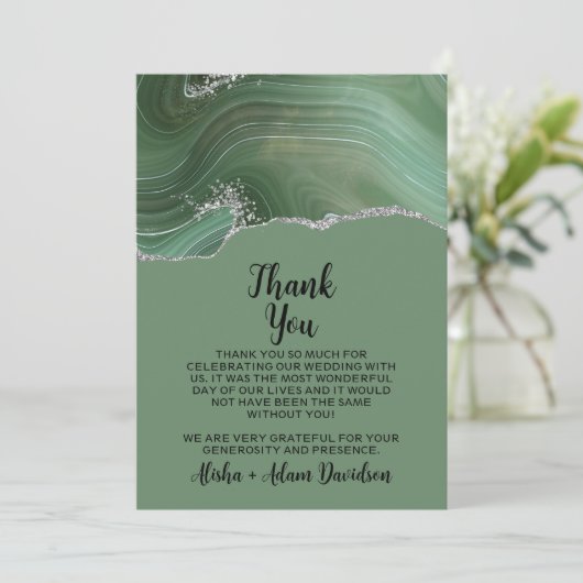 Weddenschap Bedankt voor je creditcard Sage Agate  (Staand voorkant)