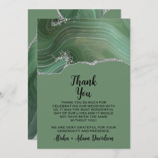 Weddenschap Bedankt voor je creditcard Sage Agate  (Voorkant / Achterkant)