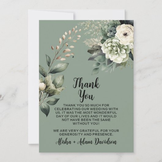 Weddenschap Bedankt voor je creditcard Sage en Blu (Voorkant)