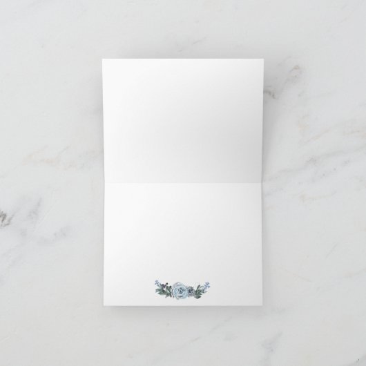 Weddenschap Bedankt | Waterverf Dusty Blue Floral (Binnen)