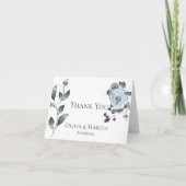 Weddenschap Bedankt | Waterverf Dusty Blue Floral (Voorkant)