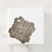 Weddenschap Bedankt Weathered Wood & Lichten Bedankjes Labels (In situ)