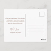 Weddenschap Bedankt | White Marble Script Briefkaa Briefkaart (Achterkant)